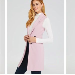 Suzy Shier Long Pink Two-Button Vest Size Medium